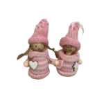 Kersthanger gebreide pop roze/wit-Kerstdecoratie-zerostock-opkoper